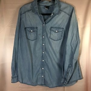 Light blue jean button up